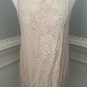 Japna Pink Tunic Sleeveless Sheer Bodice With Beading